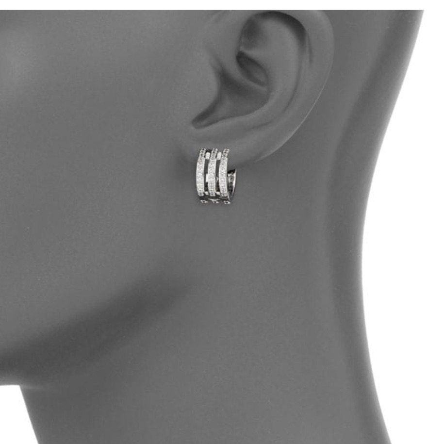 Adriana Orsini Cubic Zirconia Huggie Hoop Earrings.